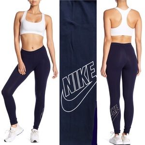 Nike NSW Logo Navy & White Club Future Leggings